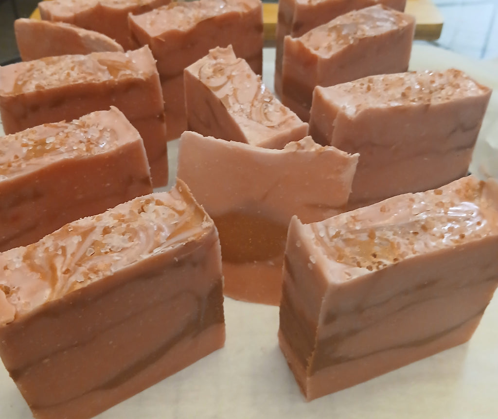 Batch of The 27th Dress handmade soap bars fresh cut